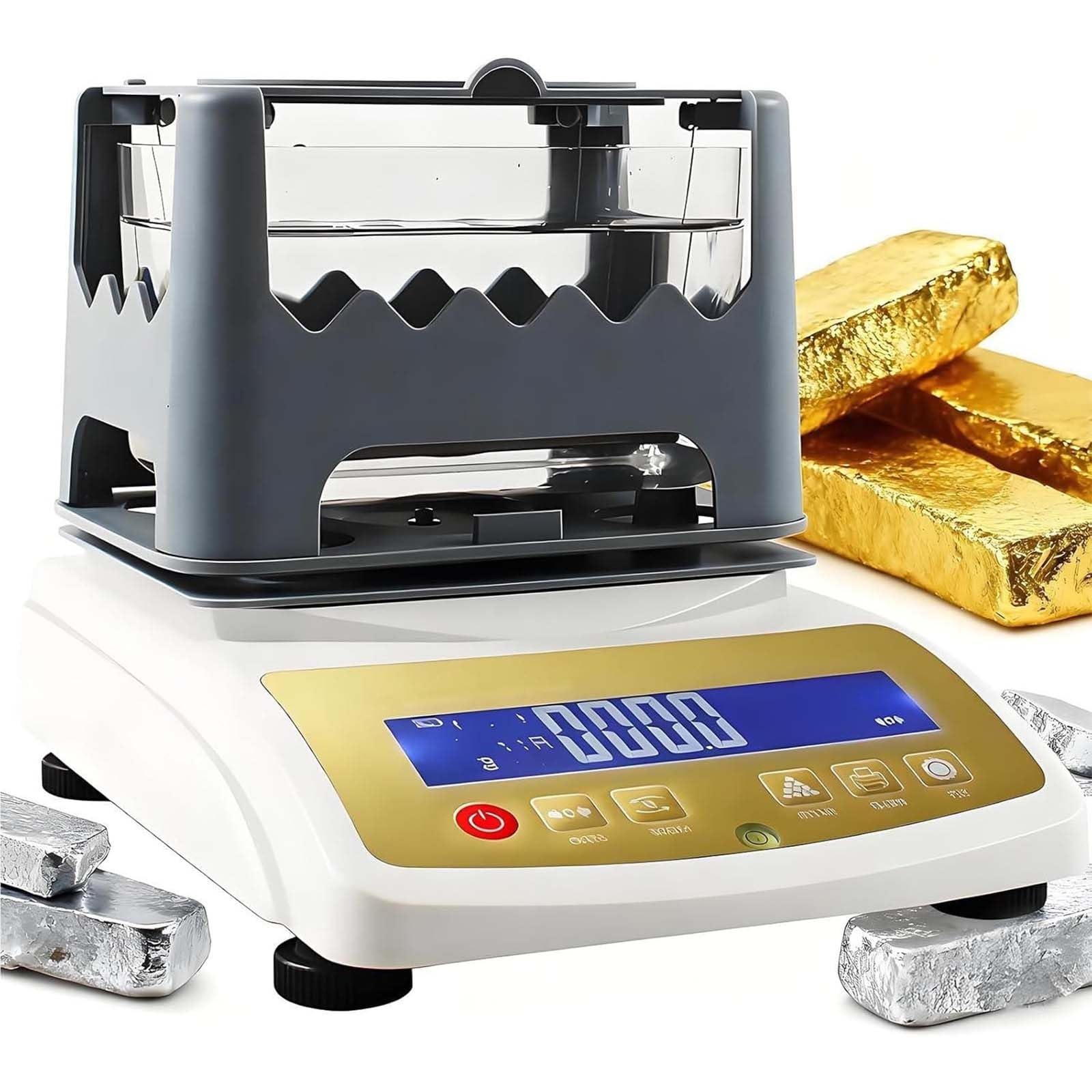 Máquina probadora digital de oro y plata con medidor de densidad, pruebas no destructivas, resultados de prueba imprimibles, ideal para pruebas de oro, plata y jade