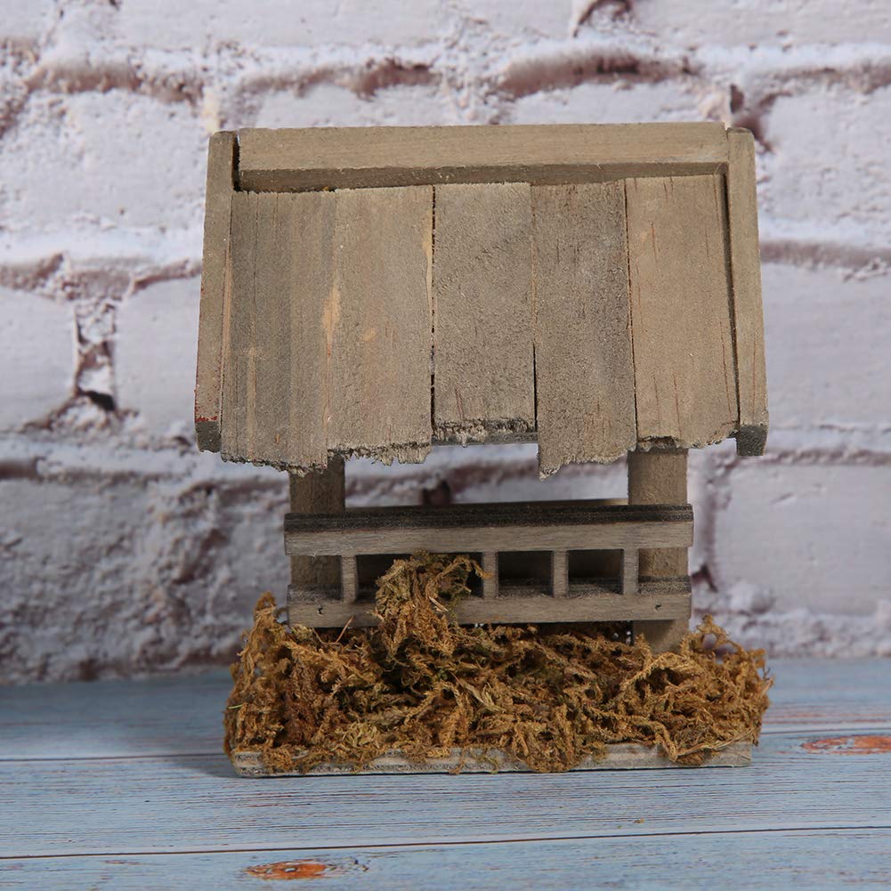 Exquisite Outdoor 1:12 Wood Decorative Miniature Dollhouse Accessory, Miniature Dollhouse Manger, Collection Miniature Crafts Lovers for Lovers Gifts(manger)