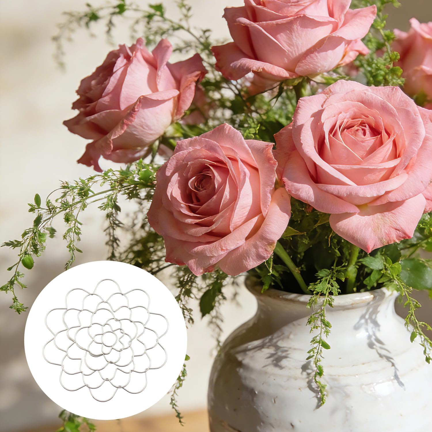 DGZZI 3PCS 4/5/6 inch Silver Stainless Steel Mesh Floral Arrangement Support Floral Grid Storage Rack Suitable for Weddings Festivals Gatherings Home Decor