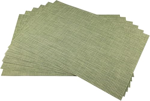 Miniatura 2 de WAZAIGUR Manteles individuales, manteles individuales de vinilo tejido entrecruzado, fáciles de limpiar, duraderos, antideslizantes, resistentes al