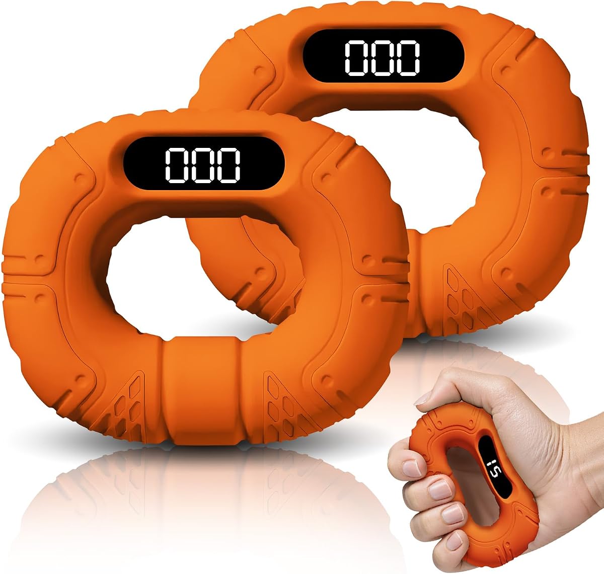 Entrenador de fuerza de agarre manual mejorado, dinamómetro de mano digital recargable, fortalecedor de agarre con pantalla LCD, ejercitador de dedos portátil para gimnasio en casa, oficina, entrenamiento deportivo