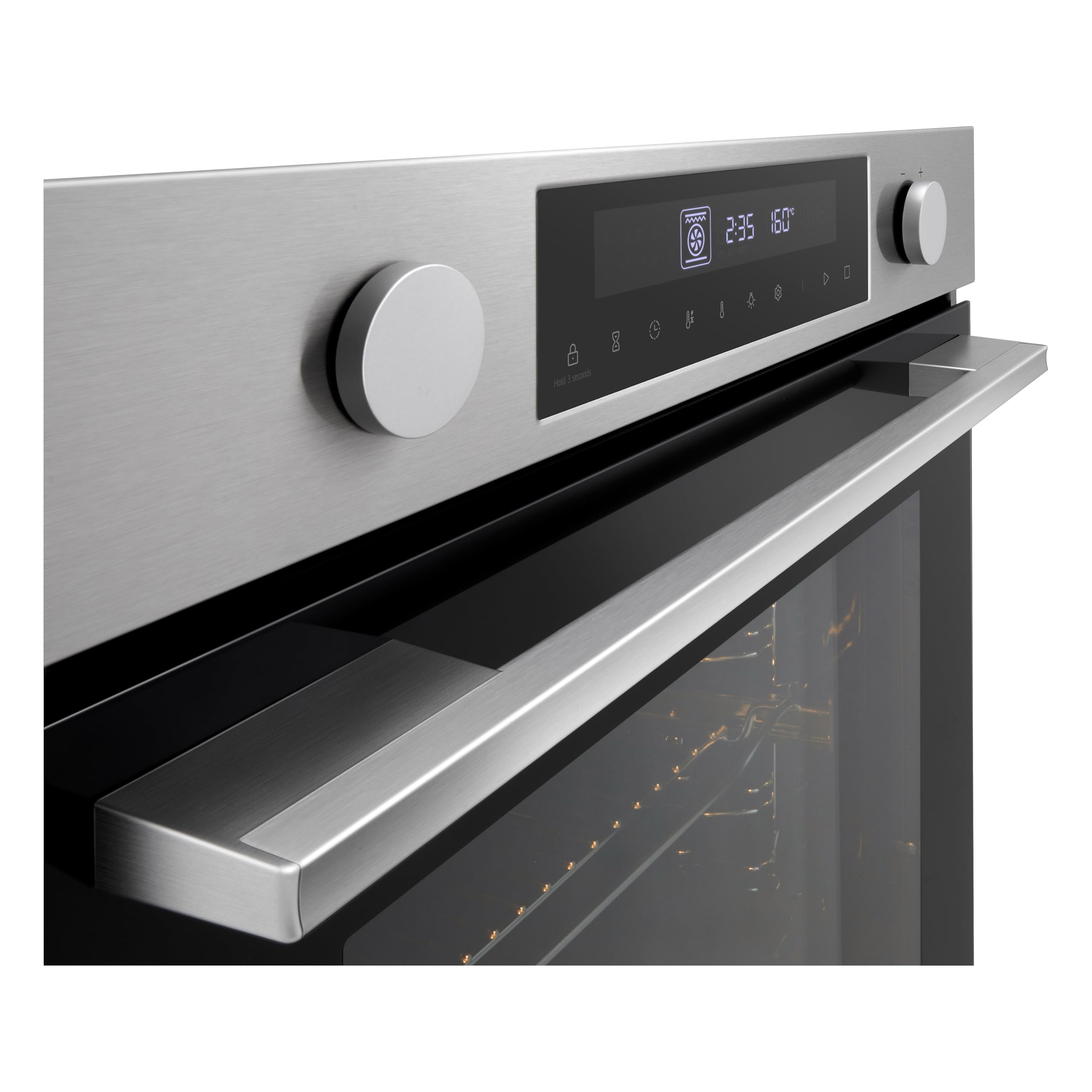 LG WS5D7210S Forno da Incasso Classe A, 72L, 11 Programmi di Cottura, Modalità Friggitrice ad Aria, Grill, Lievitazione, Pizza, Temperatura Massima 250°C, Potenza 3200 W, Wi-Fi