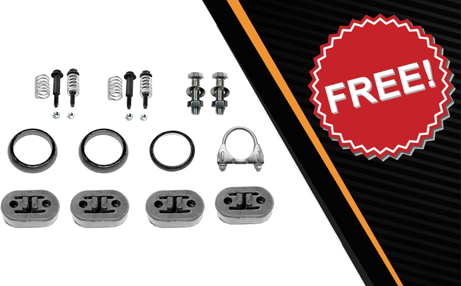 Exhaust Complete Exhaust System Kit Compatible for 2003-2011 Honda Element 2.4L | EPA Approved | Northeastern Exhaust | Stainless Steel | Free Gasket, Clamp, Bolt Kit and Hanger | Direct-Fit