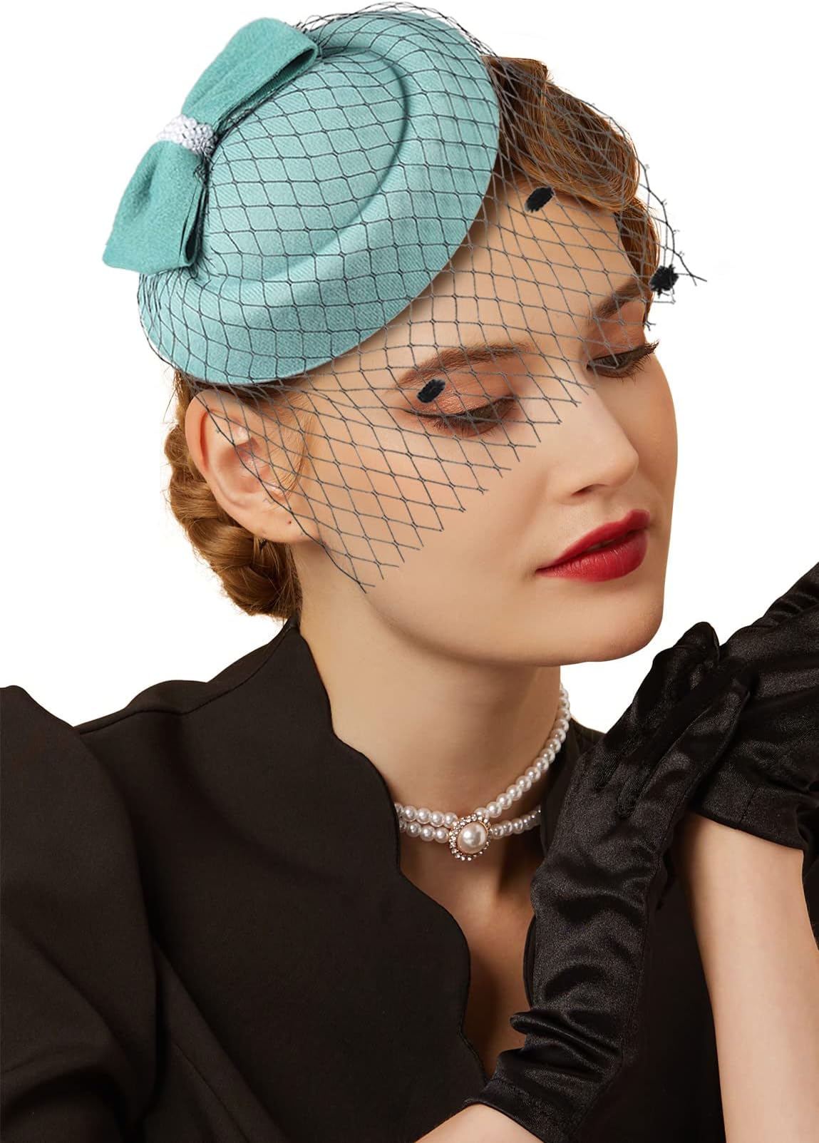 Cizoe Fascinator Hats for Women 20s 50s Vintage Pillbox Hat Kentucky Derby Fascinators Flower Veil Wedding Tea Party Hat