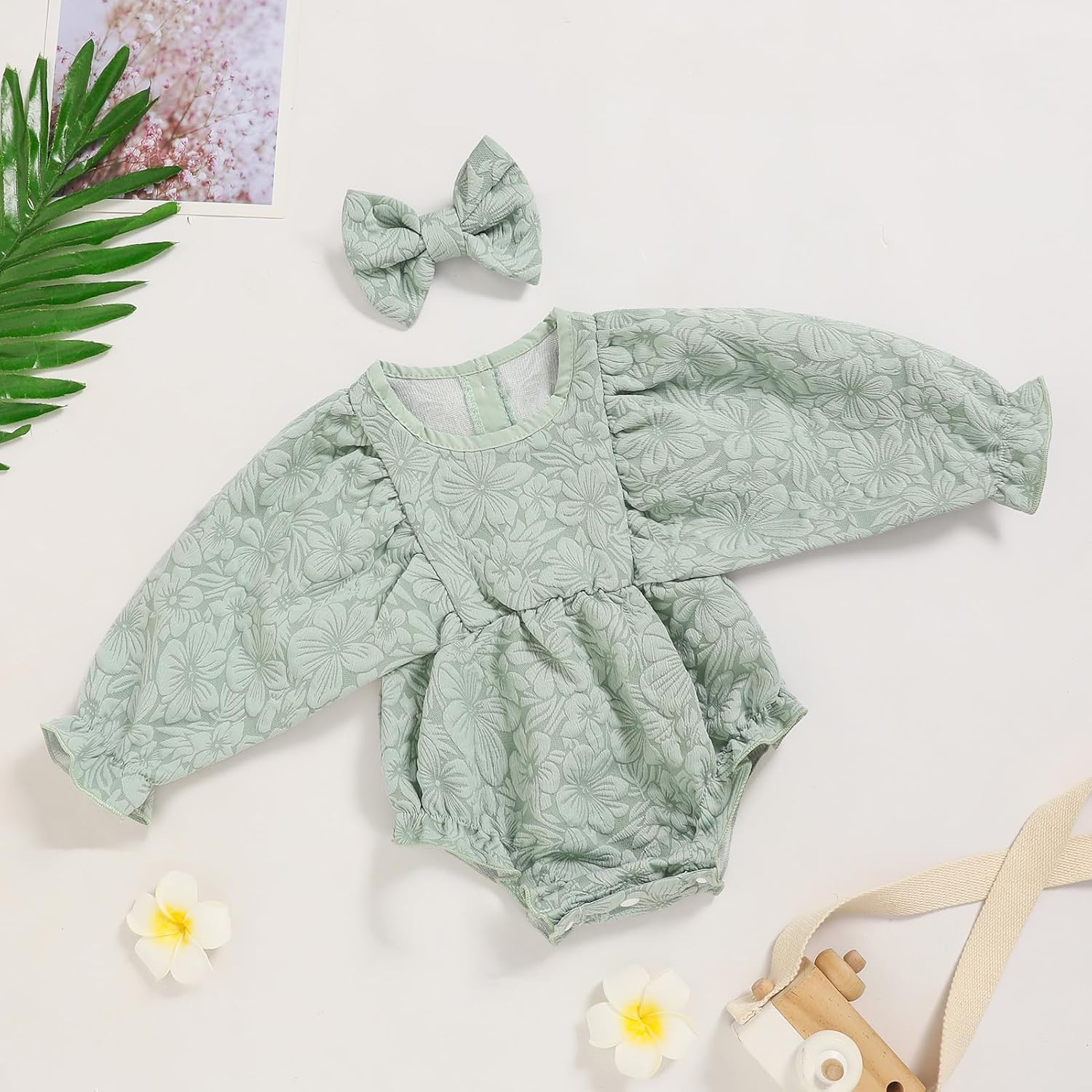 Baby Girl Fall Outfits Newborn Girl Clothes Long Sleeve Baby Girl Romper Cute Bubble Infant Floral One Piece Jumpsuit - Image 4