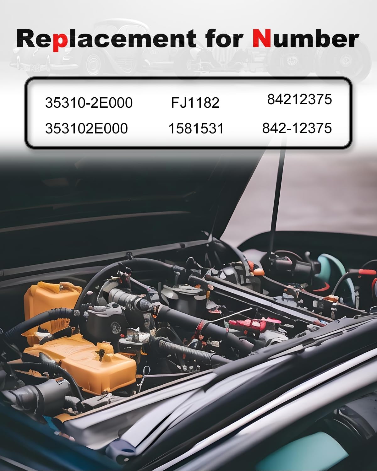 4-Count Fuel Injector Compatible with 2011-2022 Hyundai Elantra/Coupe/GT/Kona, Compatible with 2012-2023 KIA Forte/Seltos/Soul - L4 1.8L & L4 2.0L Replacement for 35310-2E000 FJ1182