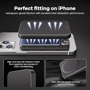 Power Bank, Ultra-Thin 10,000mAh Magnetic Wireless Portable Charger, 22.5W Fast Charging Battery Pack, with USB-C Cable, Designed for iPhone Air /17/16/15/14/13/12