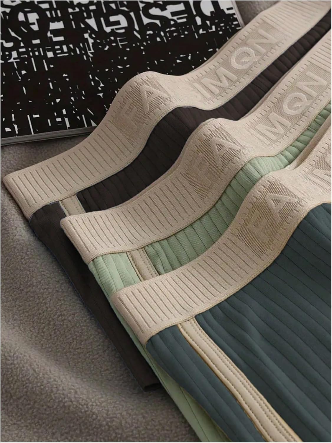 SOLY HUX Men's Boxer Briefs 3 Packs Trunks Mid Rise Underwear Stretchy Knitted Panties - Image 4