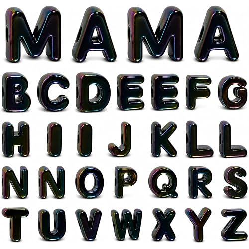 32 Pcs Chunky Bubble Letter Beads, Large Letter Beads for Keychain
