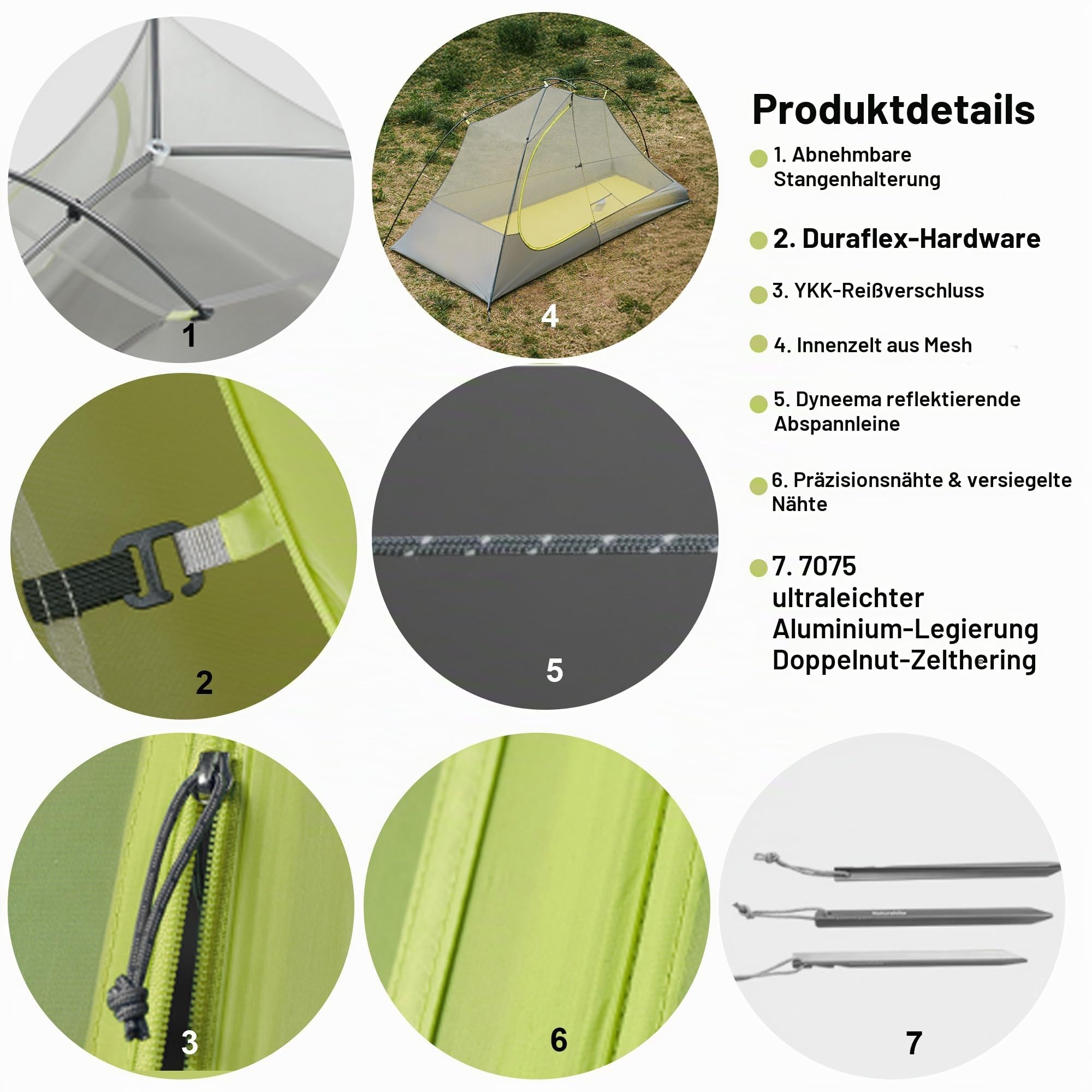 Naturehike Ultraleichte Zelt 780/960g, Wasserdicht Camping Zelt PU1500+ | 3-Saisons Wanderzelt 1/2 Person,für Schnelle Wanderungen, Radtouren und Motorradtouren