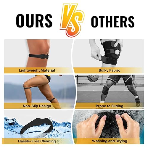 Miniatura 2 de Fitgeno - Rodillera para aliviar el dolor del tendón rotuliano, rodillera para tendinitis, correr, deportes, baloncesto, hombres y mujeres, paquete