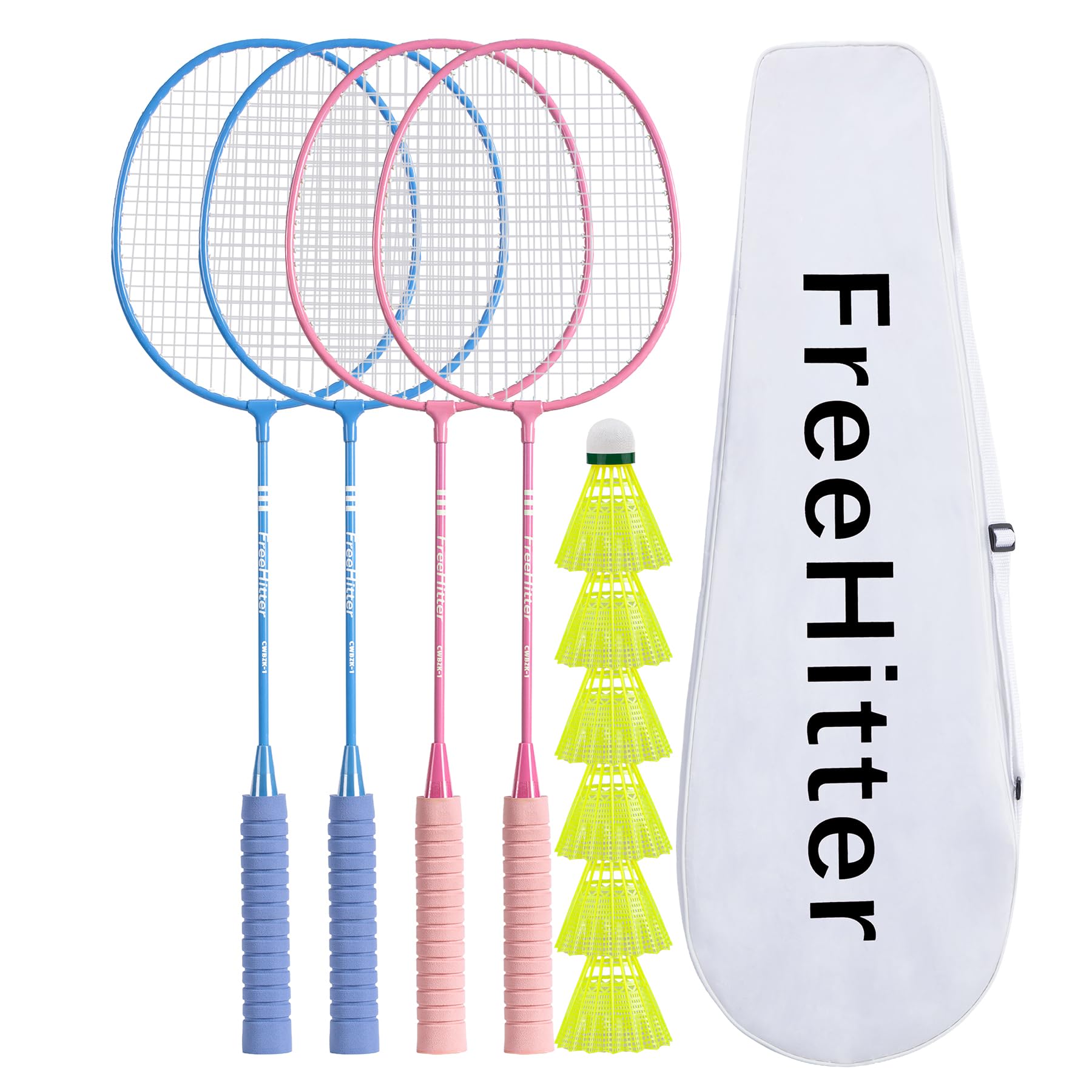 Sports Badminton Racket + Birdie Set, 2-4 Player, for Kids + Adults, Replacement Equipment (4 Players)-picture-36