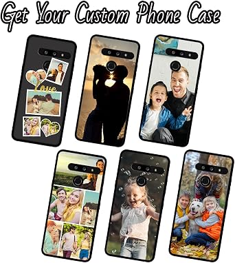 Personalized Case for LG G8 ThinQ, Custom Multi-Photo Anti-Scratch Soft Shell Protective Cover Personalized Customized Cover Make Your Phone Case for LG G8 ThinQ, Black