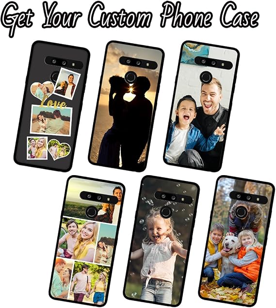 Personalized Case for LG G8 ThinQ, Custom Multi-Photo Anti-Scratch Soft Shell Protective Cover Personalized Customized Cover Make Your Phone Case for LG G8 ThinQ, Black
