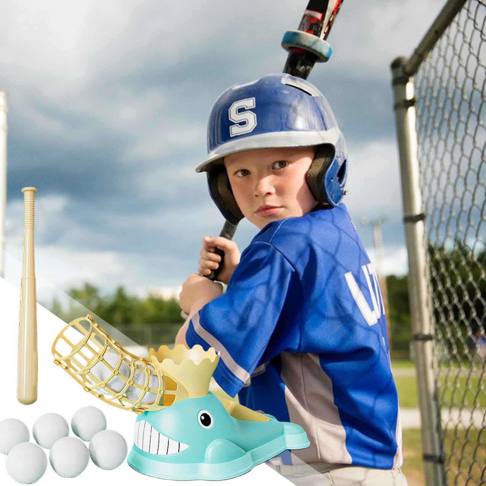 Genérico Juego De Béisbol De Lanzamiento,Entrenador De Swing Y Lanzamiento para Bate - Accesorios Deportivos Ajustables Portátiles para Exteriores，Diversión Familiar para Niños Y Adultos