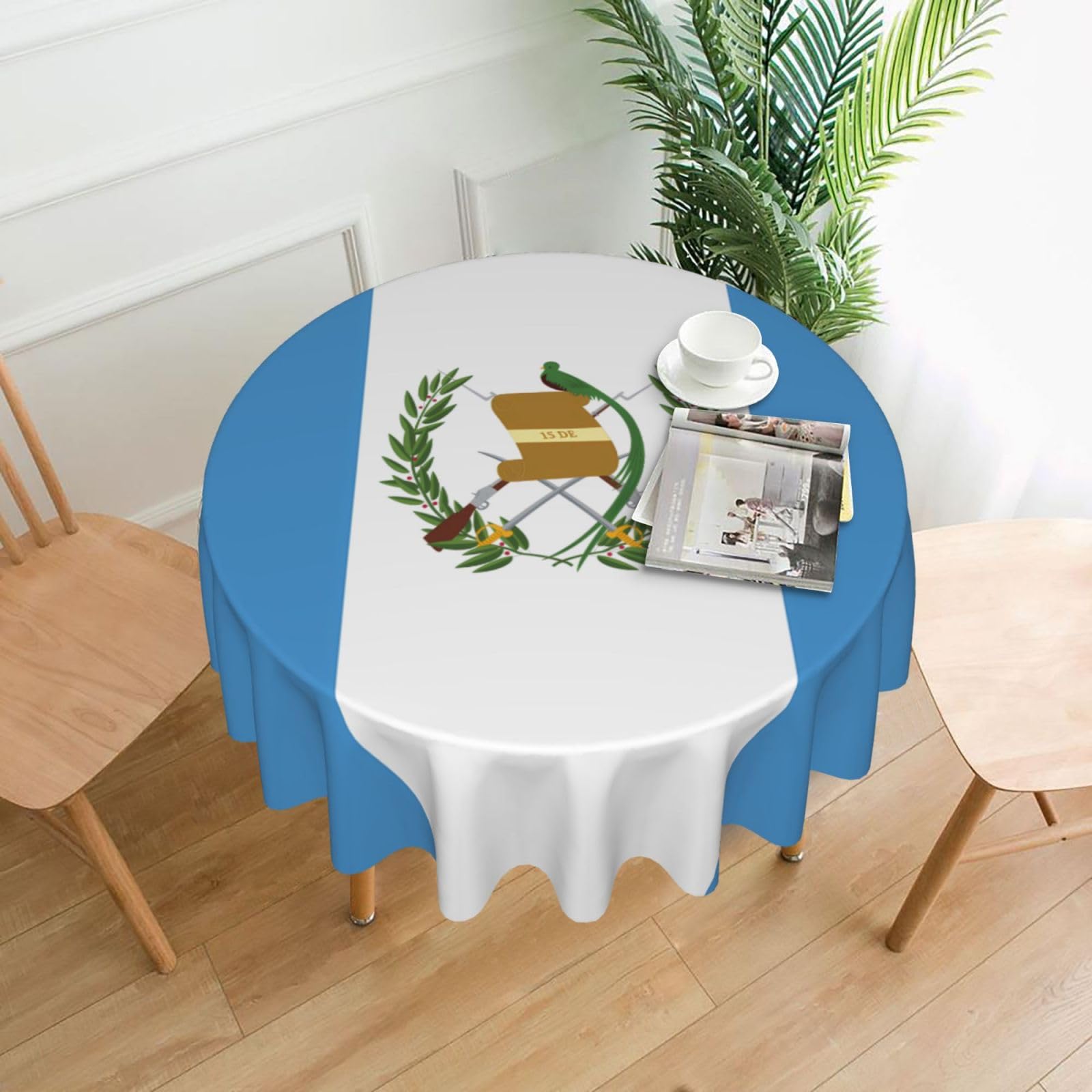 ZHAOUR Flag Of Guatemala Print Round Washable Tablecloth – Table Cover