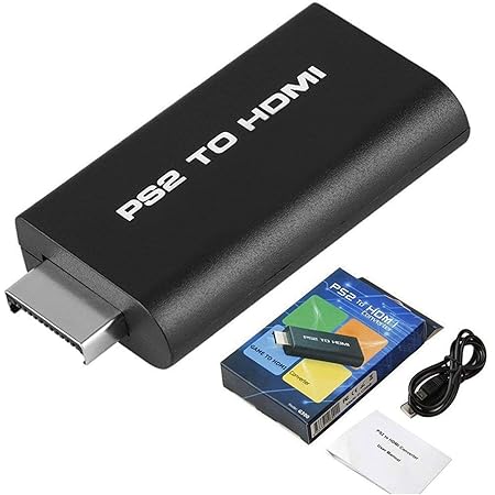 EEEKit PS2 to HDMI Converter Adapter, Video AV Adapter for Sony PS2 Playstation 2 with 3.5mm Audio Output Cable for HDTV HDMI Monitor