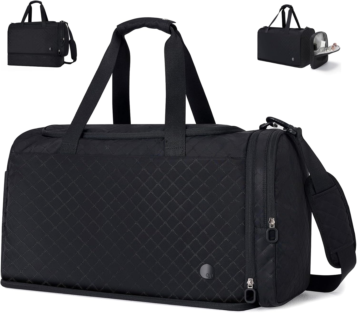 Travel Duffel Expandable Bag, Weekender Overnight Bag with Removable Toiletry Bag for Women Men, 60L Duffel Bag Fits 15.6 Laptop, Water Resistant Gym Bag Carry On Overnight Bag