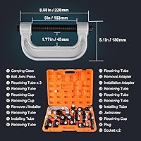 Vista 8 de VEVOR Kit de prensa de rótula, 23 piezas, kit de herramientas, herramientas de extracción e instalación de juntas esféricas de prensa C