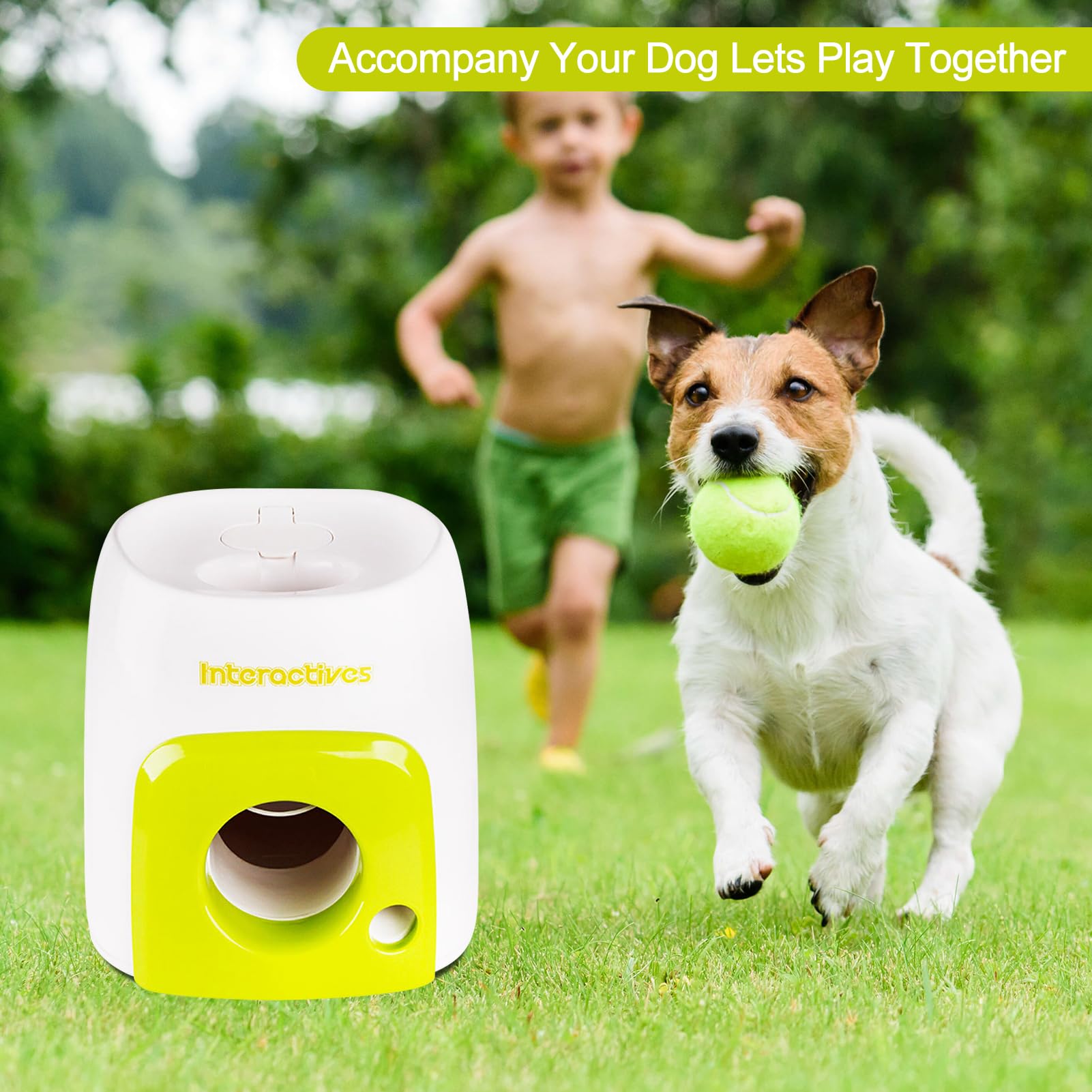 TITA-DONG Distributeur Interactif de Balles et de Friandises pour Chien, Machine de Récompense de Tennis, Distributeur de Jouets, Jeu d'exercice, Jouet pour Chien, Mangeoire Intelligente