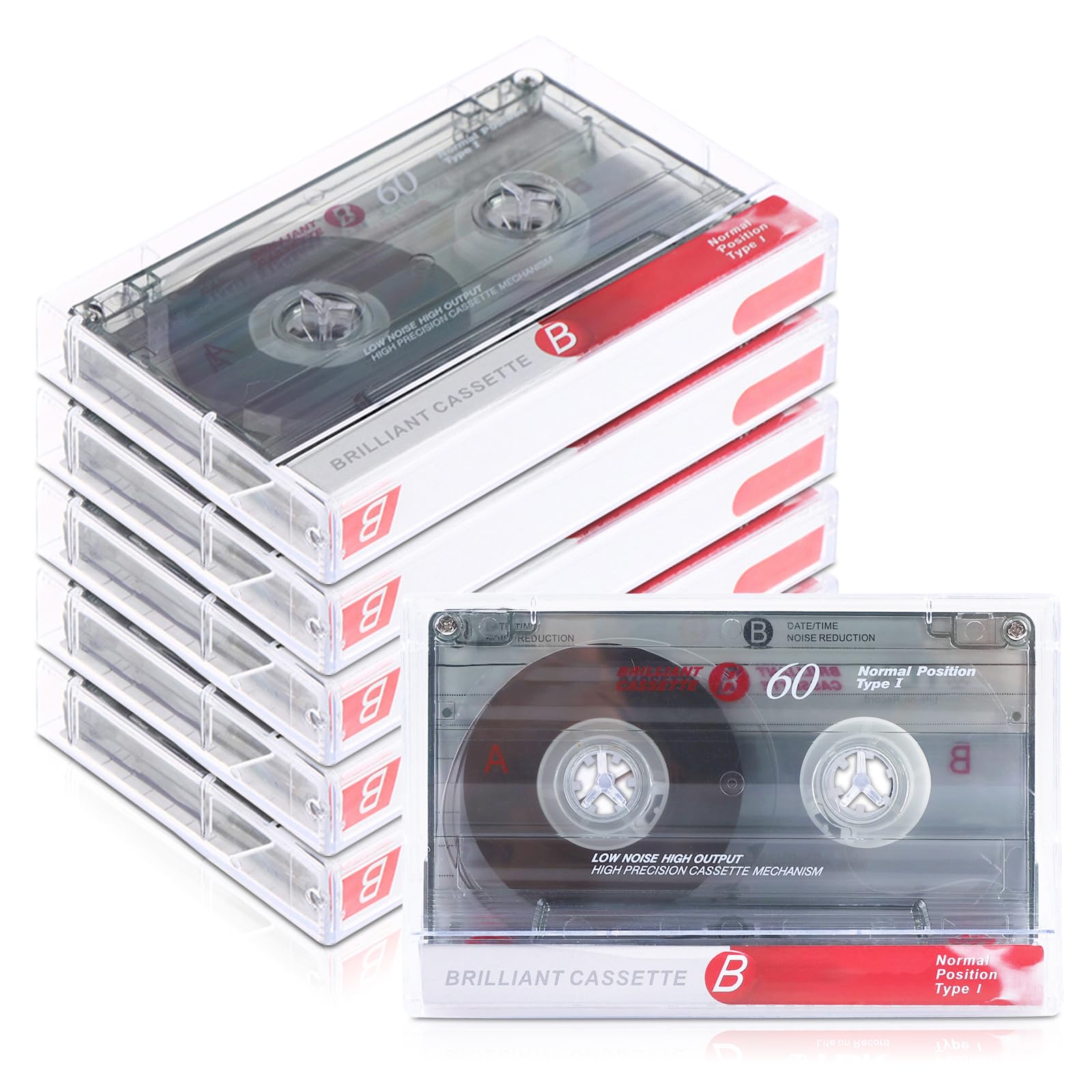 Cassettes audio vides haute performance, lot de 6, faible bruit, pour enregistrements