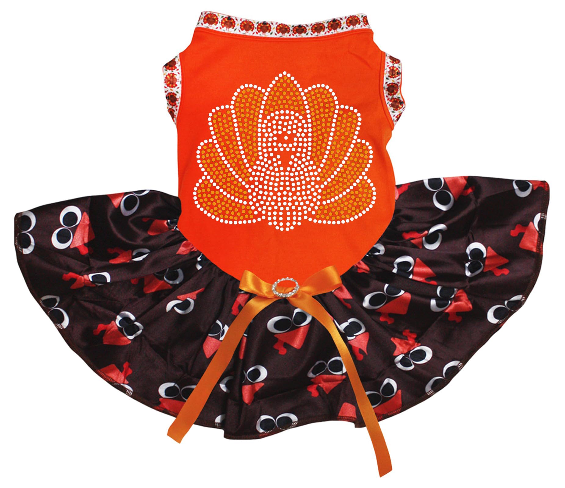 Robe pour chiot avec strass Turquie orange en taille M