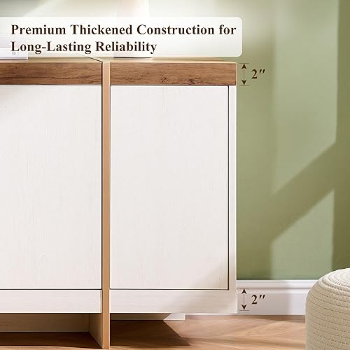 Miniatura 7 de OKD Moderno soporte de TV de 70 pulgadas, centro de entretenimiento para televisores de hasta 80 pulgadas, consola de TV con almacenamiento, zócalo