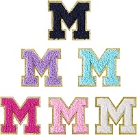 Vista 230 de 6 piezas de parches de letras de chenilla autoadhesivas, parches de letras preppy de 2 pulgadas para bolsos, ropa y sombreros, grandes pegatinas