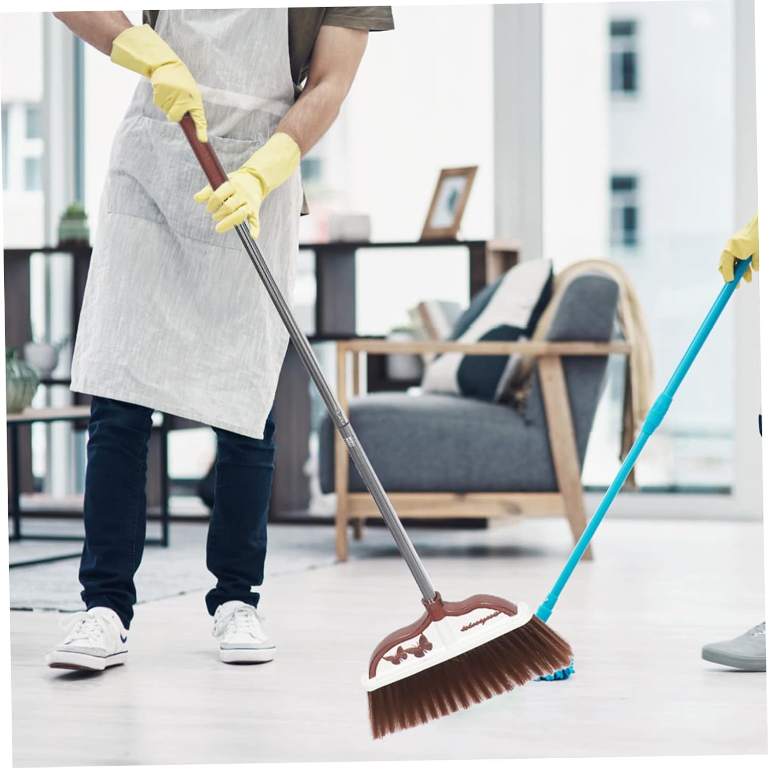 Happyyami 1 Set Broom Dustpan Combination Outdoor Dustpan Garden Dustpan Industrial Dust Pan Sweep Dustpan Cleaning Dustpan Broom Trash Dustpan Thicken Office Cleaning Shovel Stainless Steel