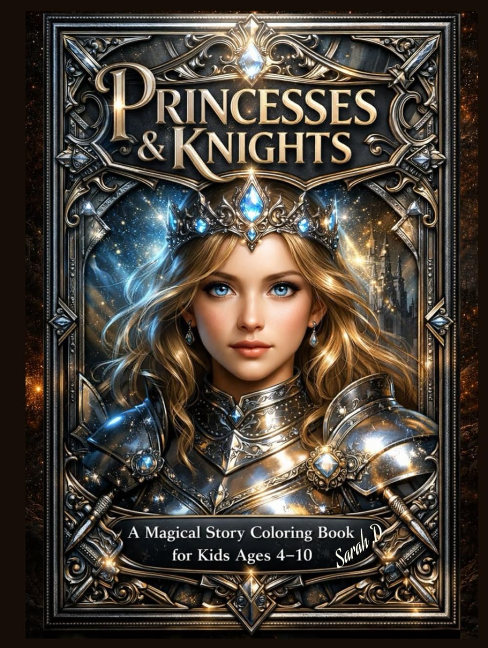 Princesses & Knights: A Magical Story Coloring Book for Kids Ages 4–10 (Little World – English Adventures)