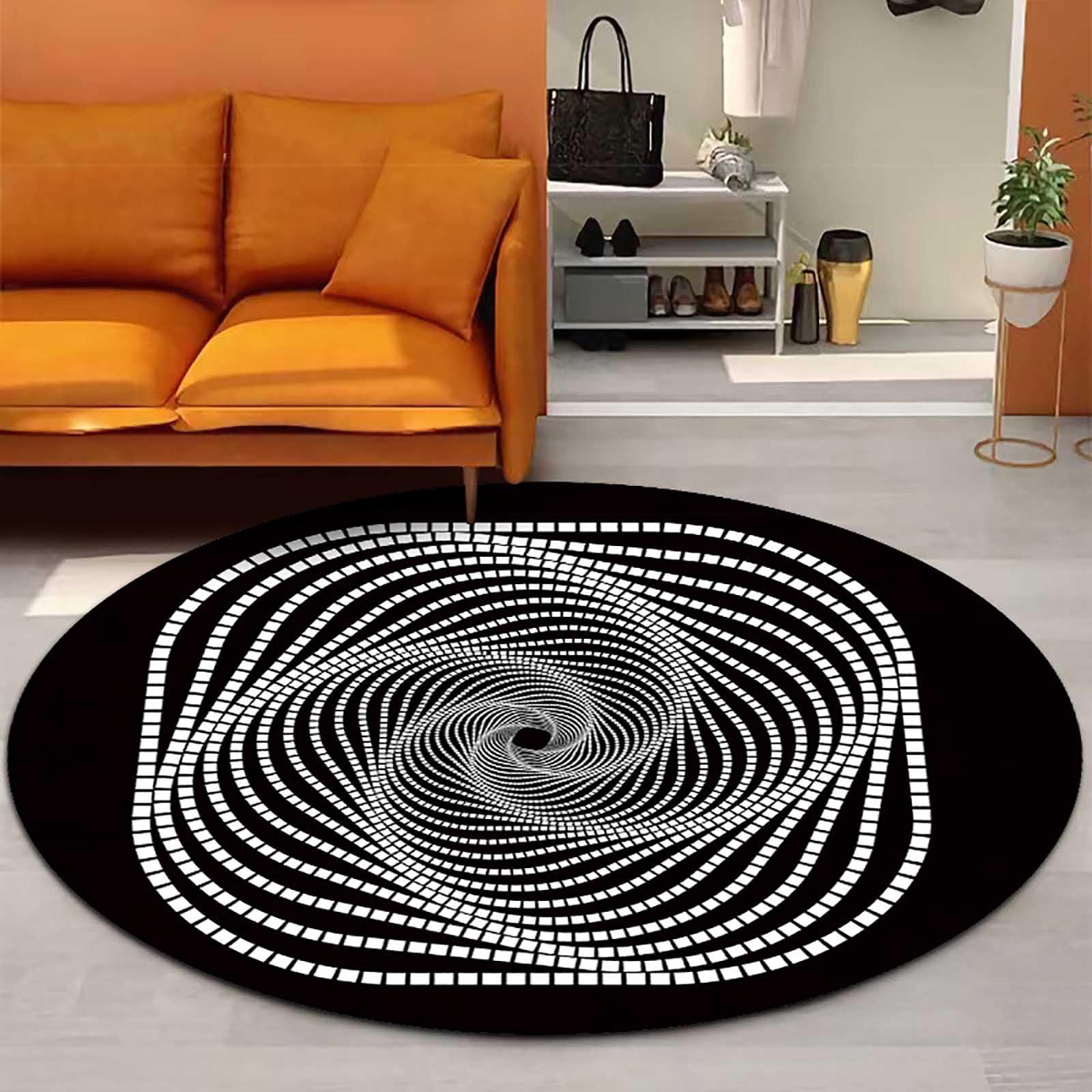 Tapis rond lavable pour salon et cuisine fini les glissades et les taches