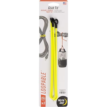 Nite ize Confezione da 6 pollici di fascette Gear Tie 2 unità Nero| Trekkinn
