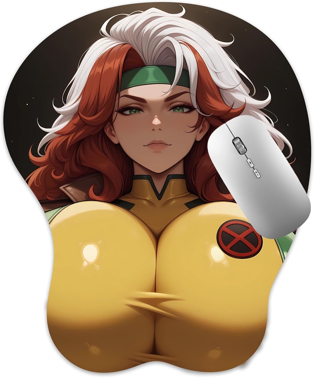 3D Mouse Pad, Oppai Mousepad with Soft Gel Wrist Rest Anime Manga Gaming Boob pad Anti-Slip Mouse Mat, Rogu 5