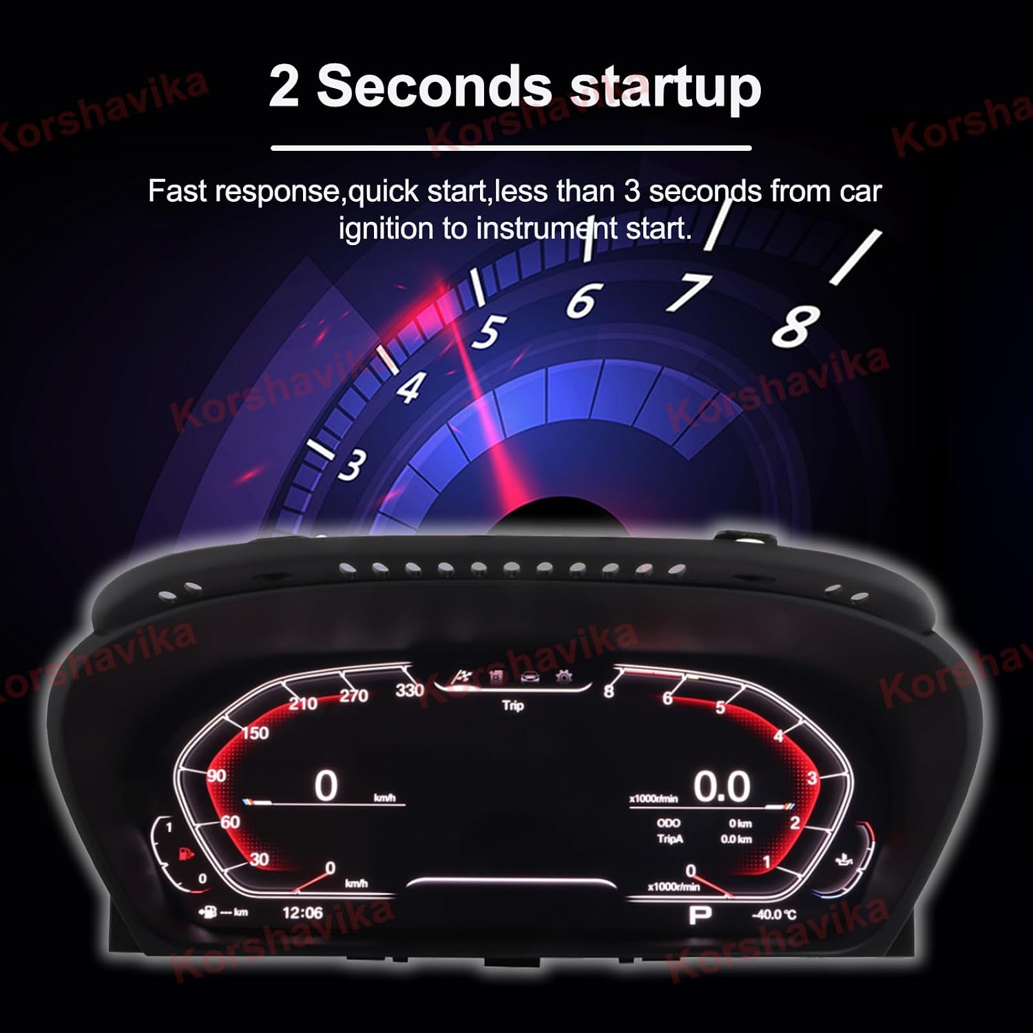 LCD Digital Instrument Cluster for BMW X5 E70 2007-2013, 12.3 Inch Virtual Cockpit Car Dashboard Speedometer Gauge Panel