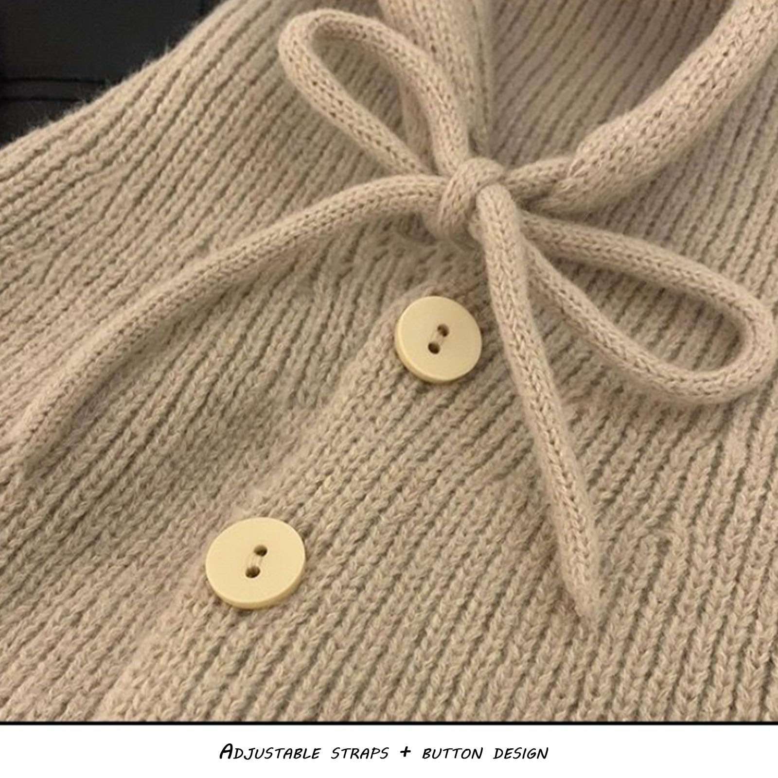 Cappello Protettivo per Le Orecchie Caldo e Versatile, Sciarpa Lavorata a Maglia, Passamontagna, Abbottonato con Coulisse