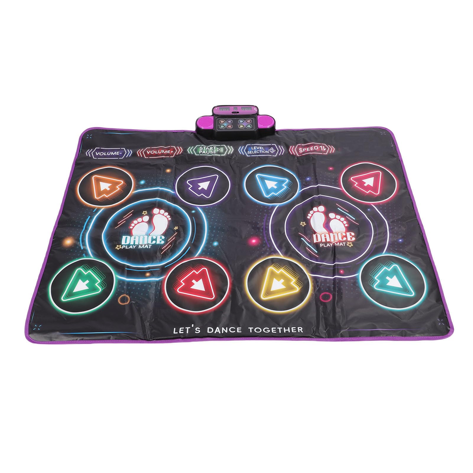 Tapete de Baile Doble, Tapete de Baile Electrónico Inalámbrico con Bluetooth y Luces LED, de Juego de Tela de PE Antideslizante, Ideal para Interacción Familiar