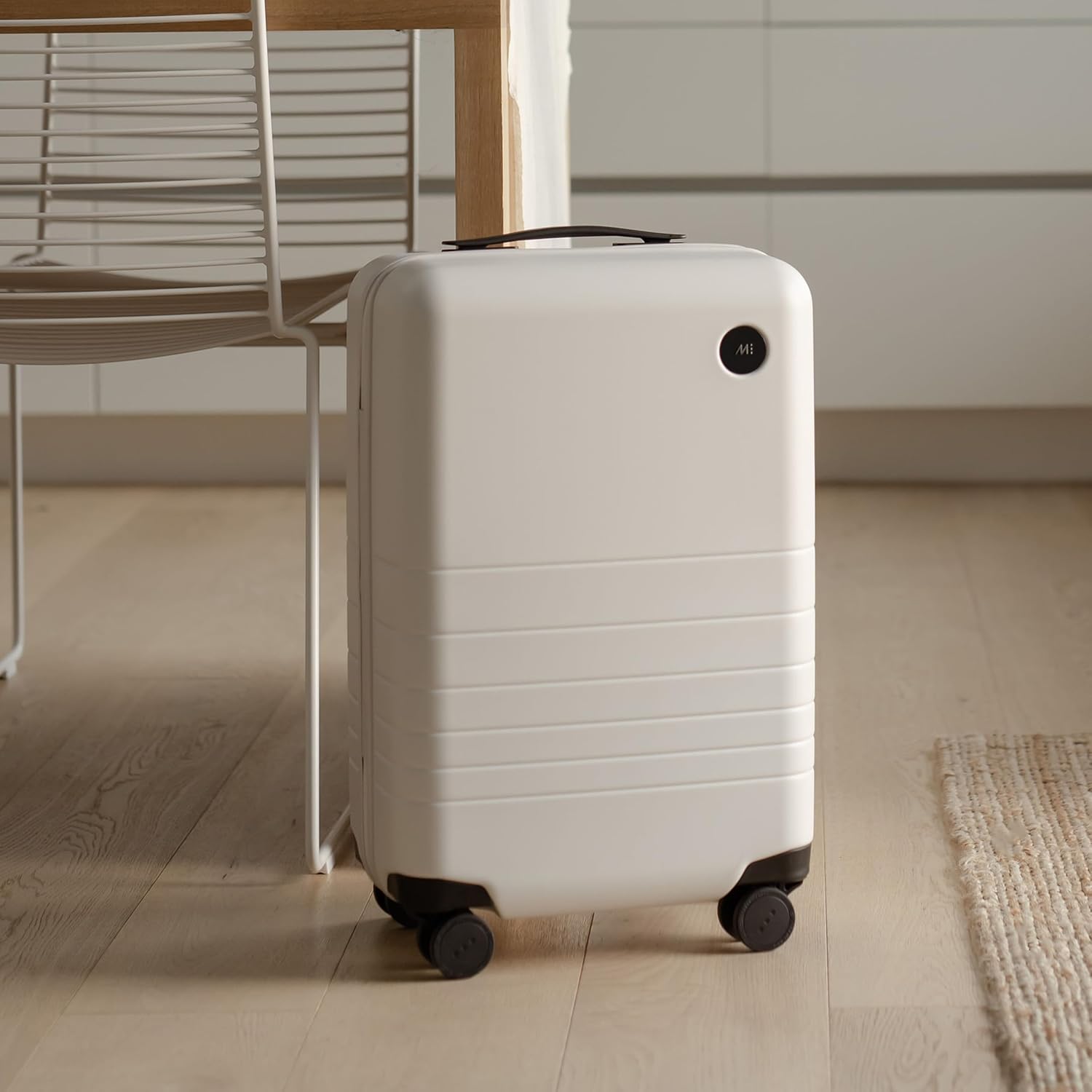 Monos Carry-On Luggage, 22" Hardside Polycarbonate Spinner Suitcase, Airline Approved, Lightweight, TSA Lock, 22x14x9, Travel Bag for Women Men, Stellar White