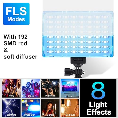 Miniatura 2 de GVM - Luz LED RGB para cámara, salida a todo color, luces de video con control de aplicación, CRI97, regulable, 3200K-5600K, panel de luz para