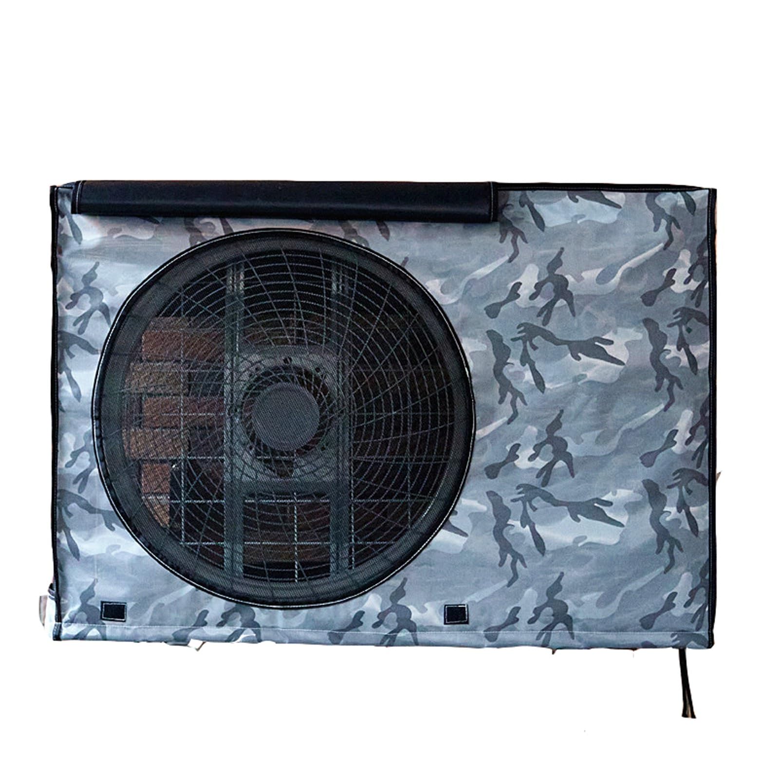 QYMYOZ Outdoor Air Conditioner Cover, 900D Fabric, Windproof & Snowproof Heat Pump Protection for Mini Split AC Units (Gray, 100x80x43cm/39x31x17in)