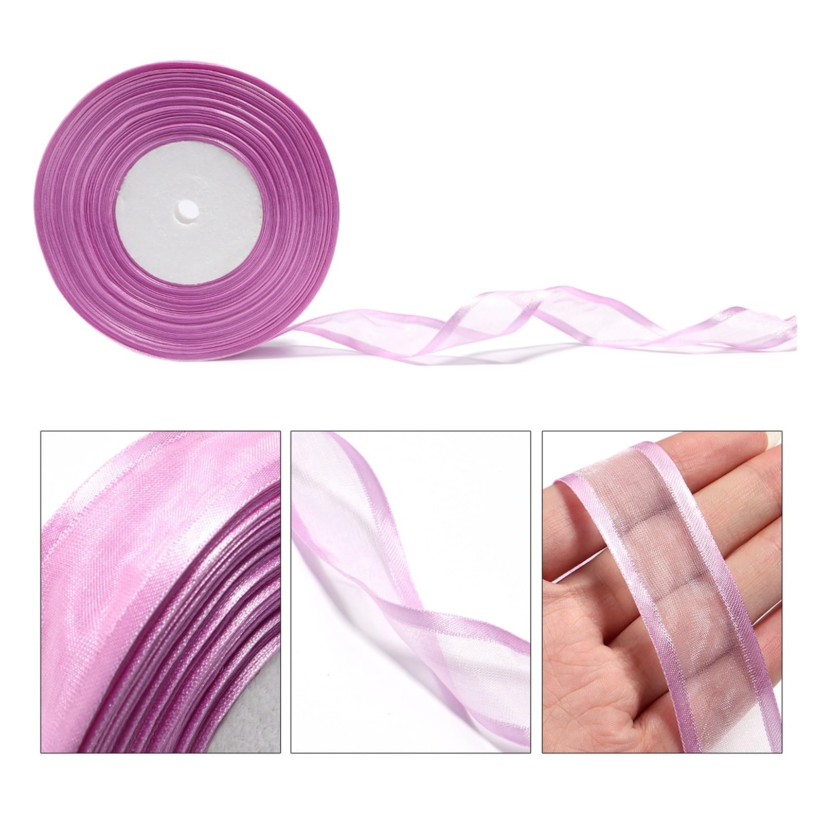 Chiffonband, 8 Stück, 25 mm, Organzaband, Verpackung, Weihnachten, Party, Zuhause, DIY, Geschenkverpackung, Hochzeitsdekoration für Geschenkverpackungen, Urlaubsdekoration
