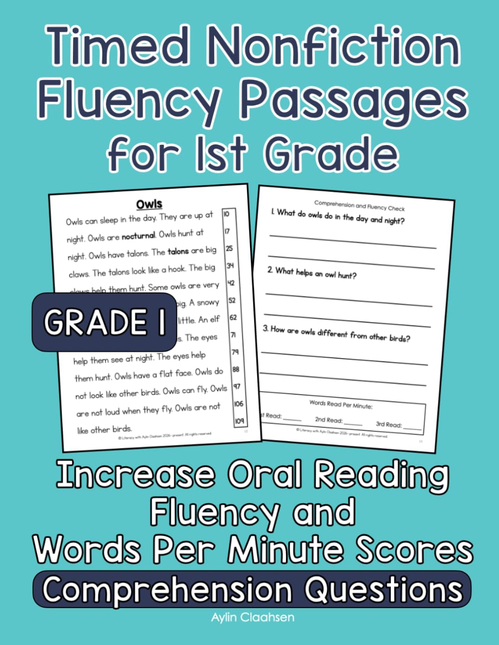 Timed Nonfiction Fluency Passages for 1st Grade: Increase Oral Reading Fluency and Words Per Minute Scores with Grade 1 Timed Nonfiction Fluency Passages and Comprehension Questions
