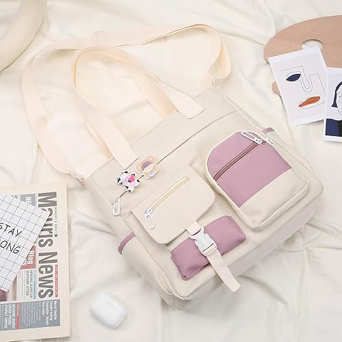Miniatura 3 de Bolso Cruzado Phaoullzon Lindo para Adolescentes, Bolso de Mensajero Kawaii de Nylon, Bolso de Hombro, Bolso de Mano