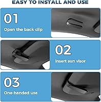 Vista 4 de ROSON Soporte de lentes de sol para visera de automóvil, soporte magnético de cuero para lentes y clip para tarjeta de boleto, accesorios