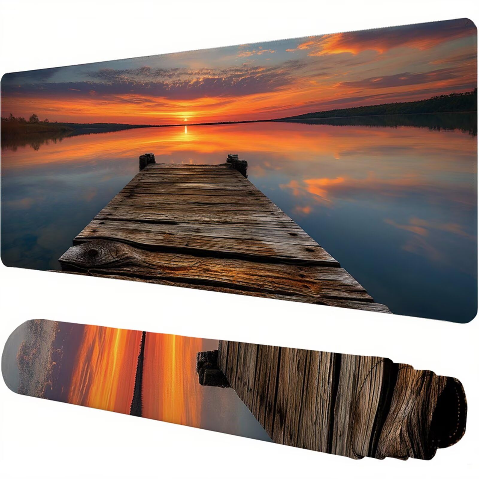 Szara podkładka pod mysz XXL 1200 x 600 x 3 mm zachód słońca pod ręką akcesoria biurowe antypoślizgowa gumowa podstawa i szyte krawędzie podkładka pod mysz dla graczy do dekoracji biura dekoracyjnego