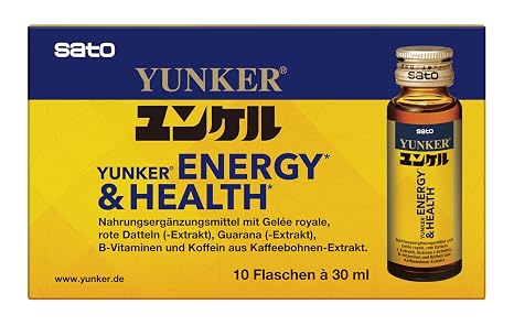 Yunker Energy & Health - 10 x 30ml - Nutrient tonic with six vitamins plant extracts & royal jelly