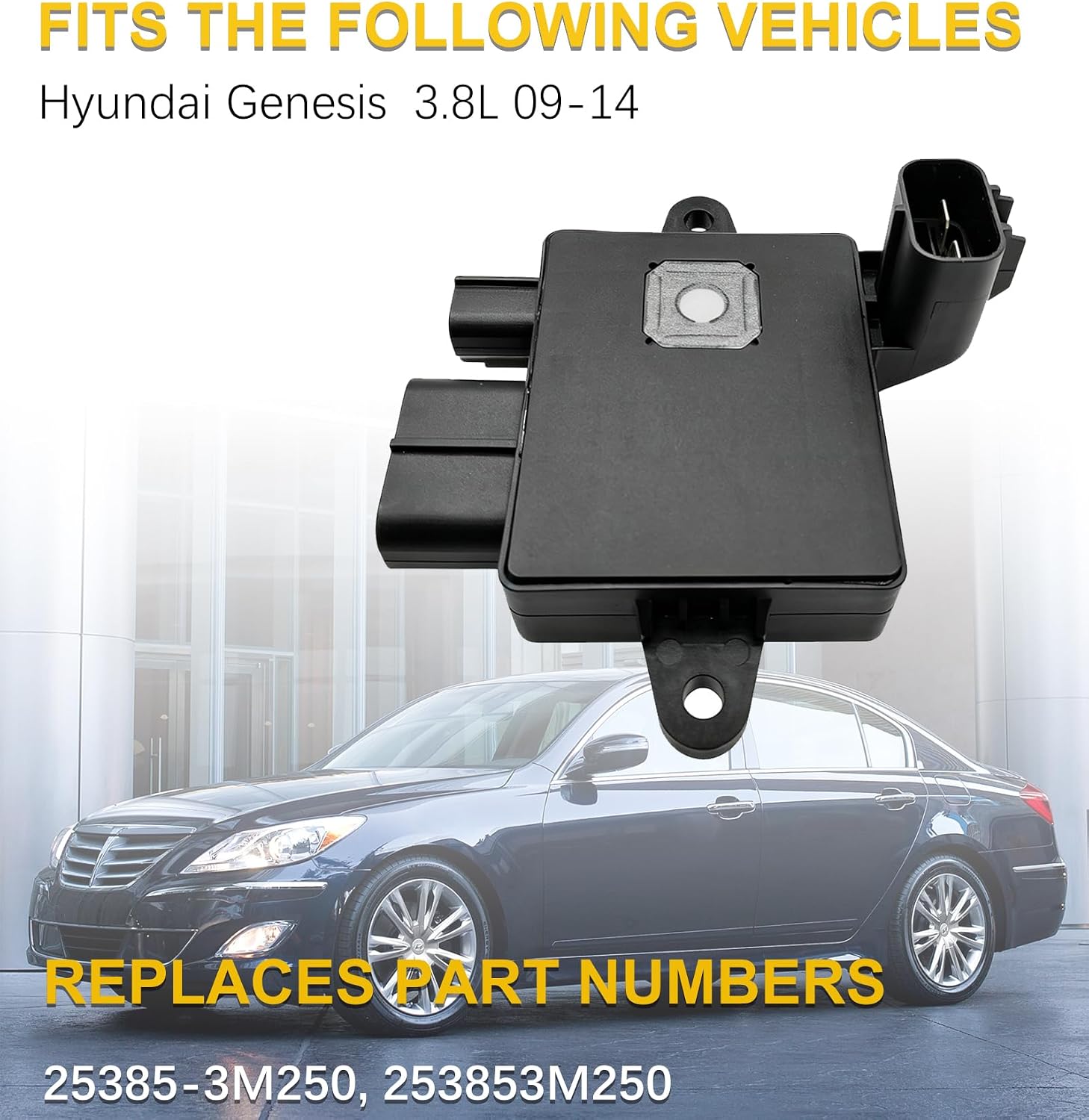 Upgraded Cooling Fan Control Module Compatible with Hyundai Genesis 2009 2010 2011 2012 2013 2014 3.8L Cooling Fan Controller Replaces #253853M250, 25385-3M250