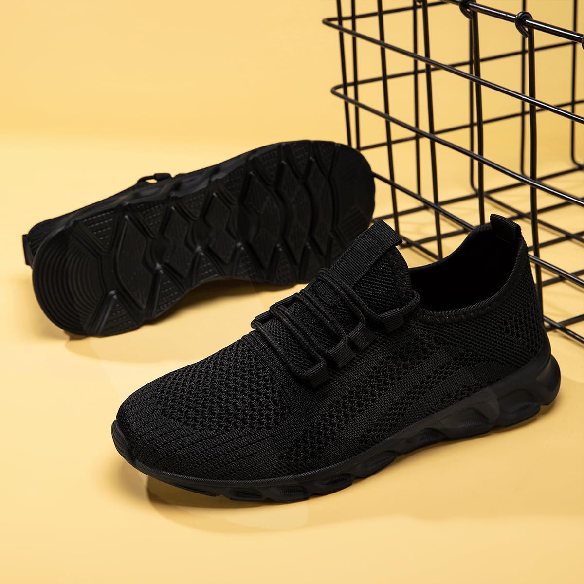 Womens Tennis Shoes Casual Slip On Walking Running Shoes Lightweight Non Slip Workout Athletic Gym Cross Training Sneakers Black Size US 6 - Image 6