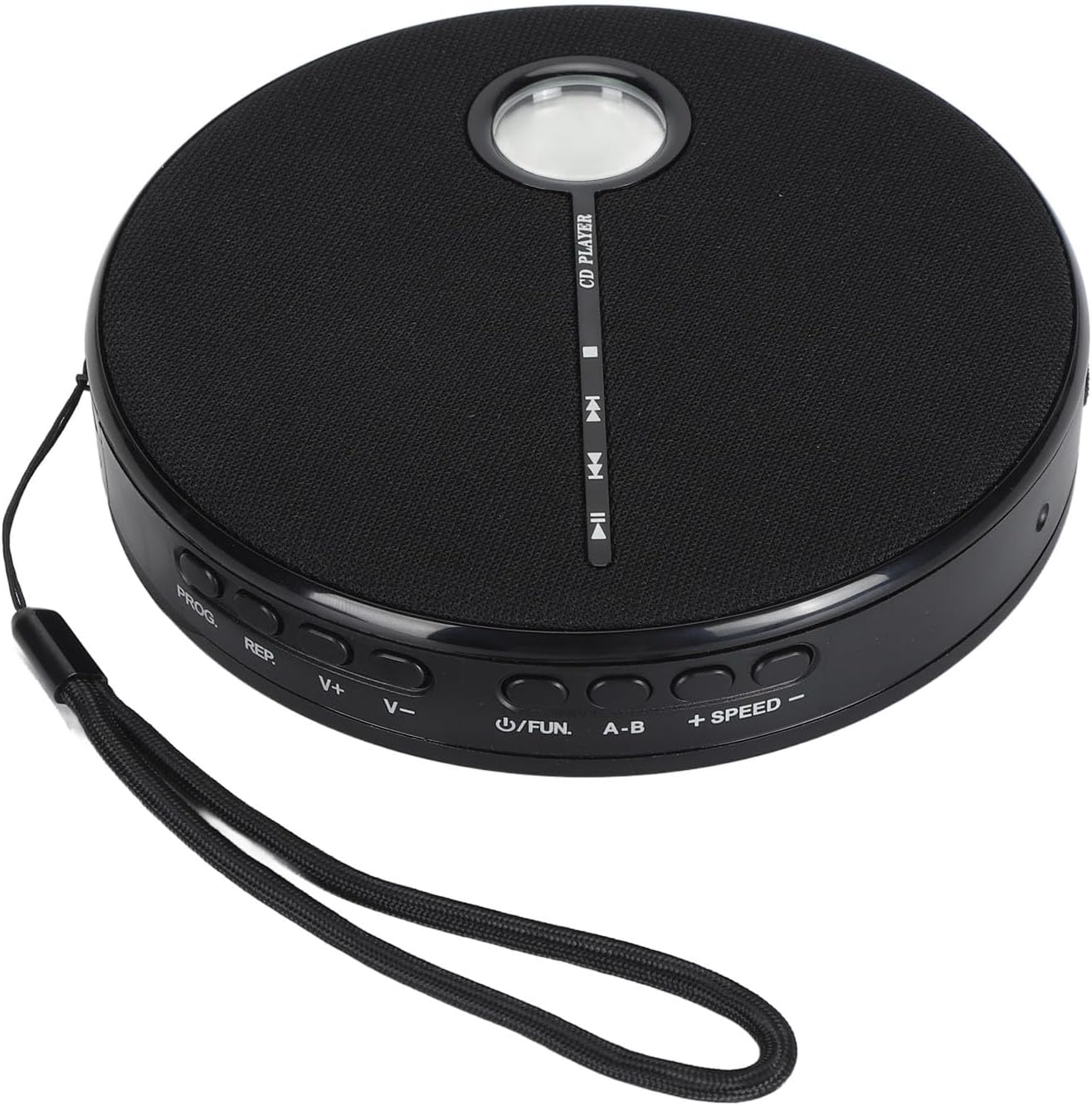 Color Black Portable Rechargeable 5.0 CD Music Player with Speaker Function for Home Outdoor, ABSCD Material