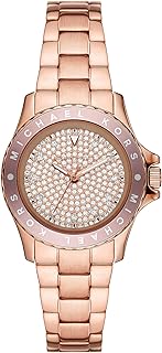 ساعة يد بحركة كوارتز وعرض انالوج وسوار روز جولد للنساء من مايكل كورس، MK6956