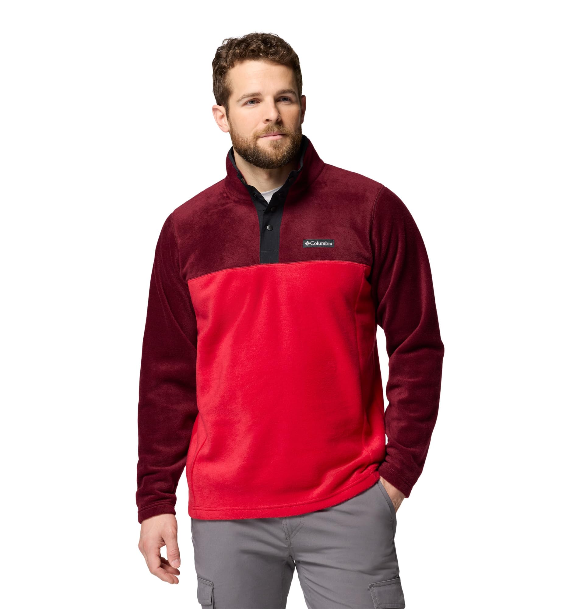 Columbia mens Steens Mountain Half Snap II 3X Mtn Red/Rich Wine/Black